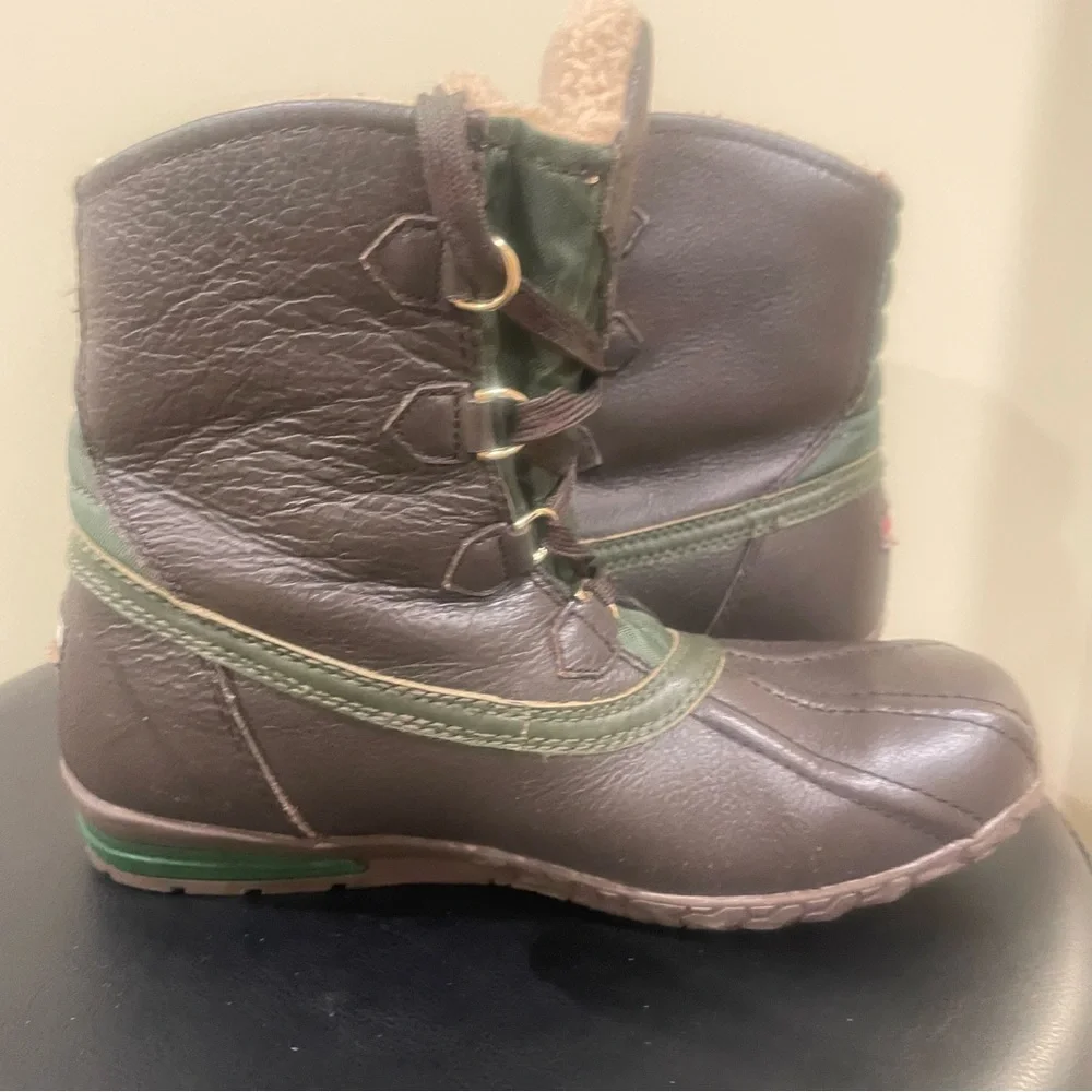 PsyBeria Dry goods Men's Boots Size 7 Green Brown Stash Pocket - Picture 3 of 10